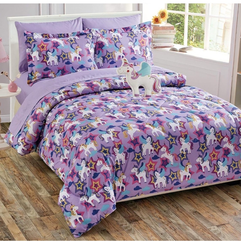MK Home LLC 8pc Full Size Comforter Set for Girls Unicorn (054) - Picture 1 of 1